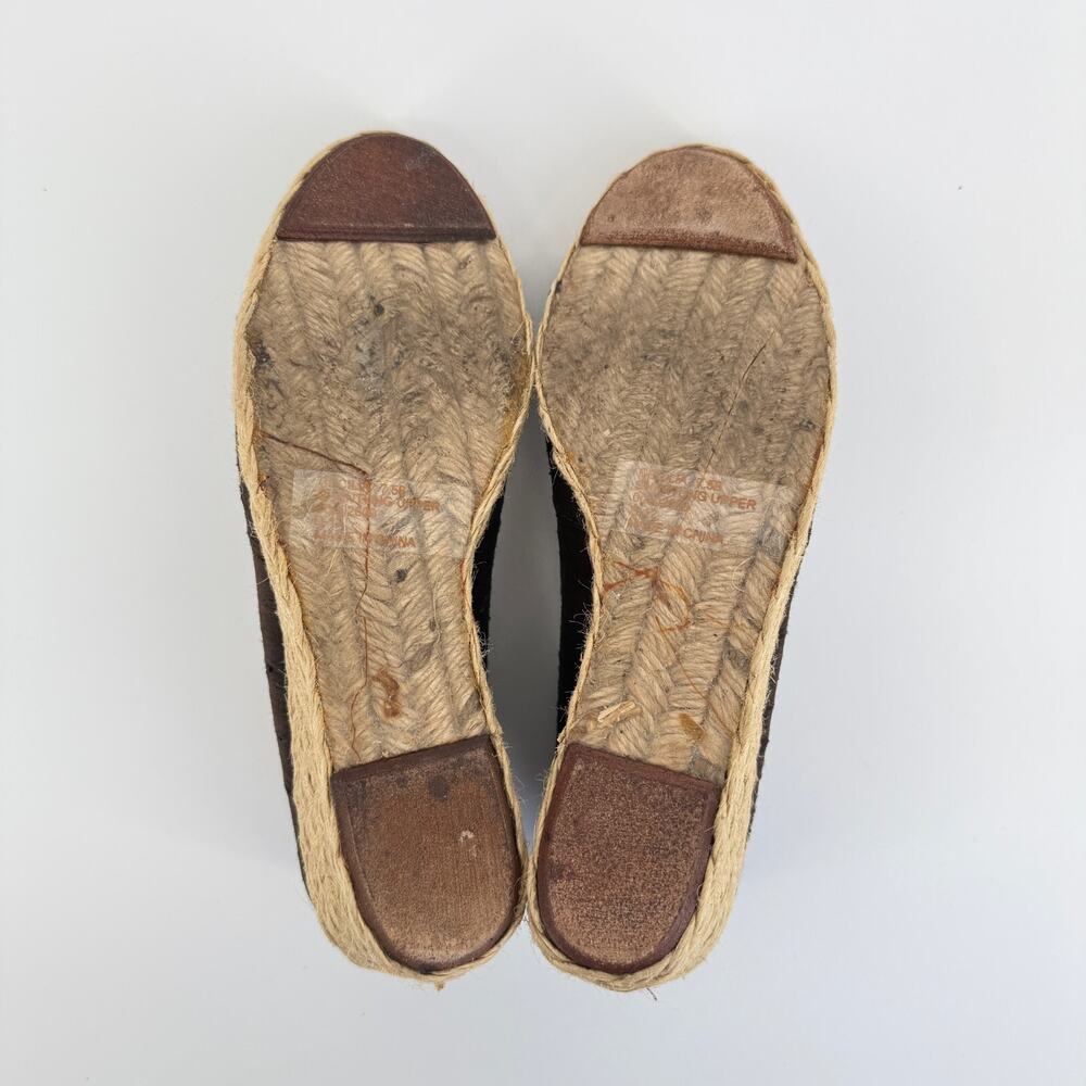 Ralph Lauren Women’s Pumps 7.5 Brown Espadrille Wedge Heel Peep Toe Summer Retro - Picture 7 of 12